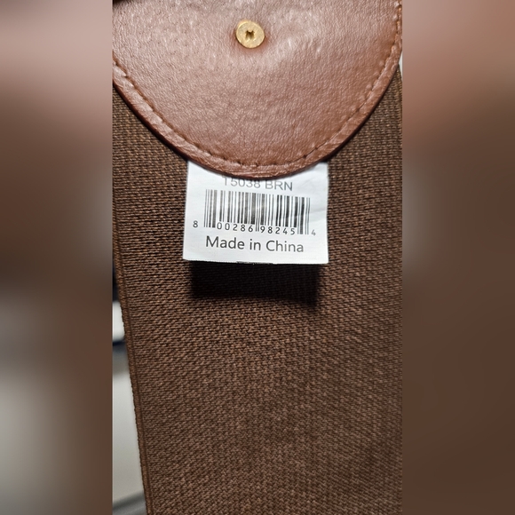 Brown waist cincher belt with gold design - Picture 4 of 4